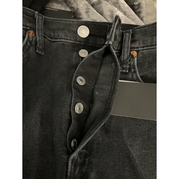 Re/Done 70s Stove Pipe High-Waisted Black Denim Jeans Size 28 NWT - Picture 4 of 8